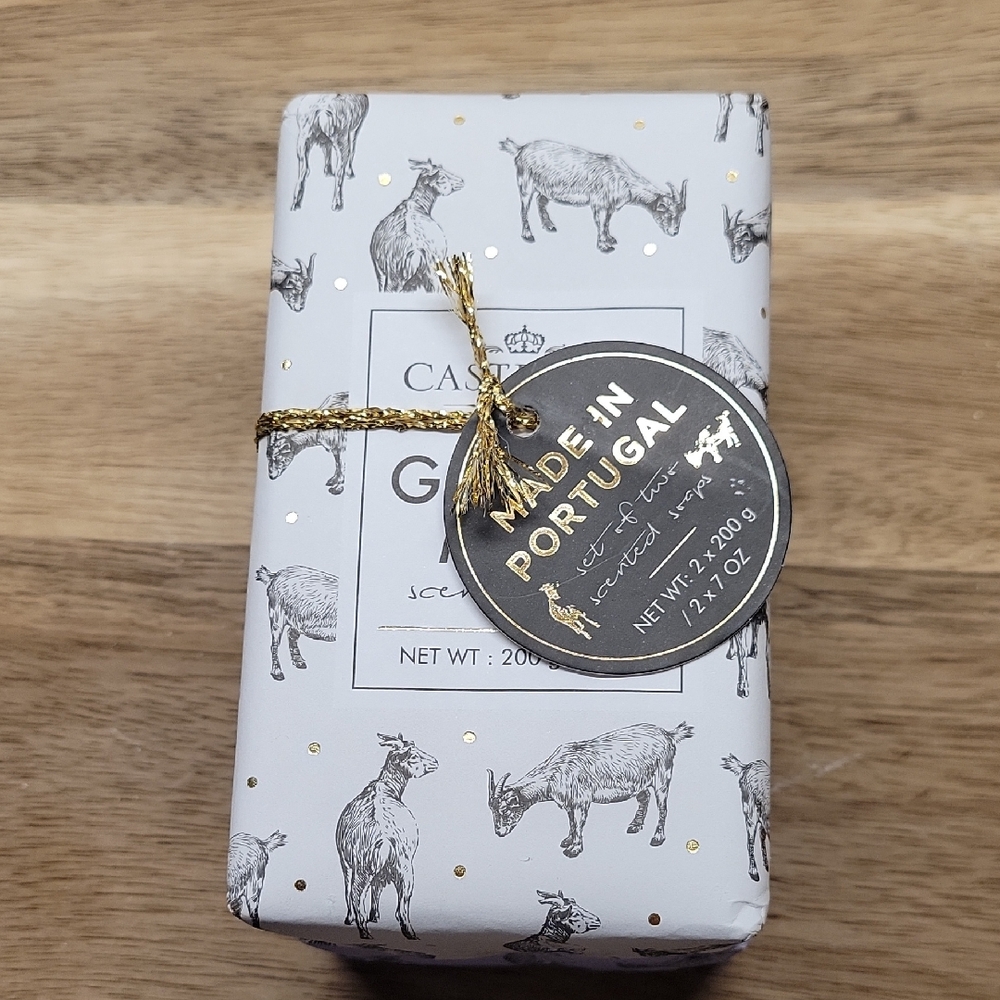 Castelbel Porto (2 Pack) Goat Milk Soap Solid Bar White and Gold